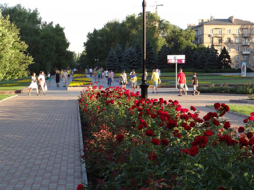 Pokojná atmosféra v meste Donetsk, roku 2012.